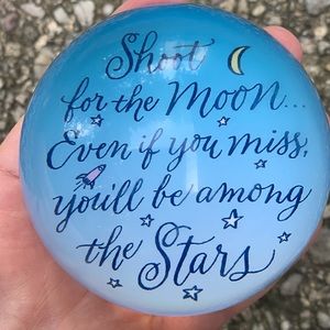 Glass dome paperweight ‘Shoot for the Moon…Even if you miss, you’ll be among…